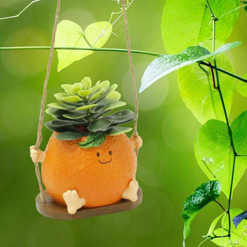 Cute Smiley Face Orange Pot