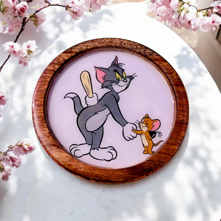 Tom and Jerry Wooden Coasters Set