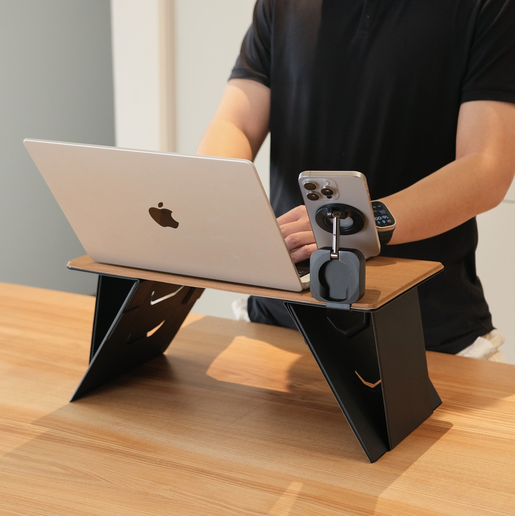 Foldable Wooden Laptop Stand