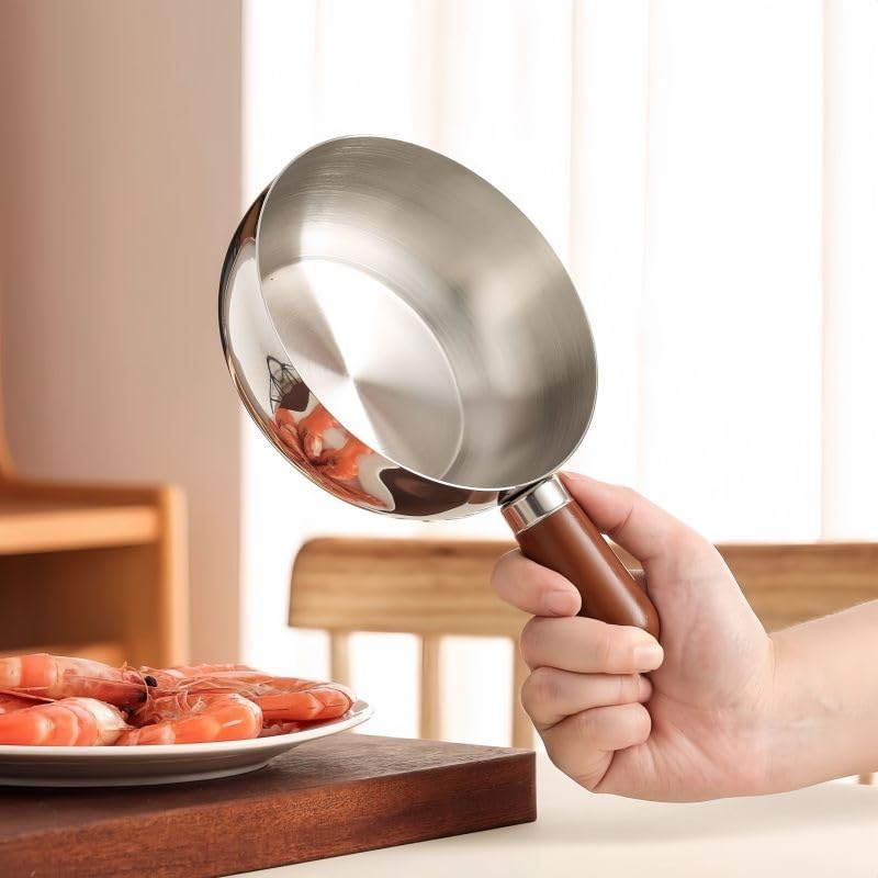 Mini Steel Pot with Wooden Handle