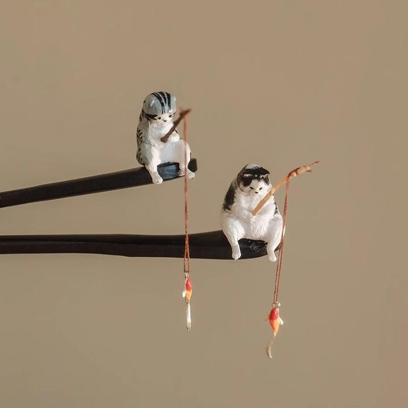 Fishing Cat Hair Stick