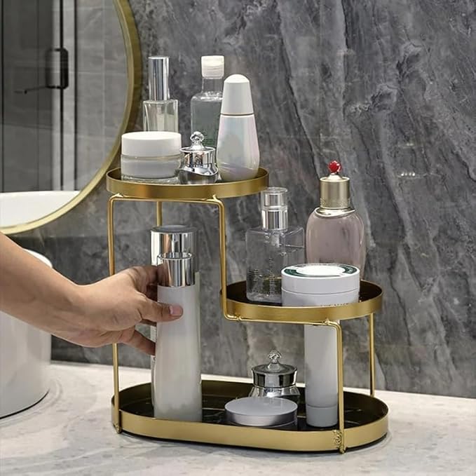 Round Metal Cosmetic Organizer