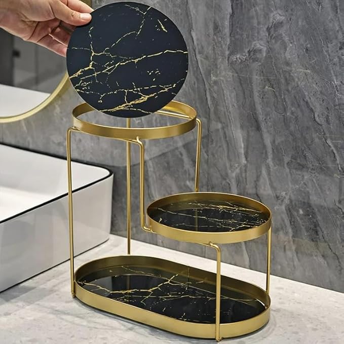 Round Metal Cosmetic Organizer