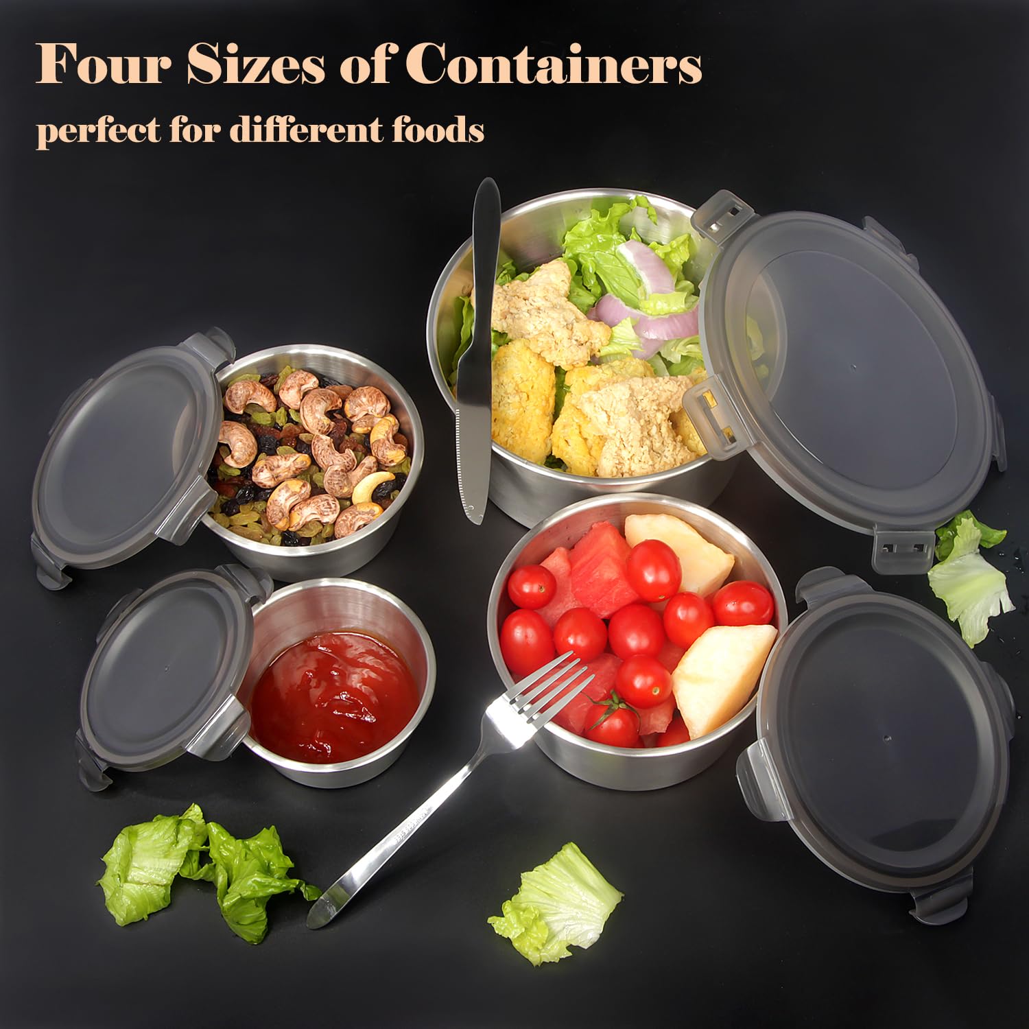 Stainless Steel Containers with Lid