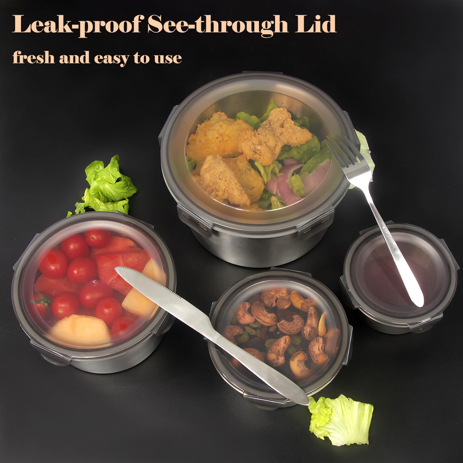 Stainless Steel Containers with Lid