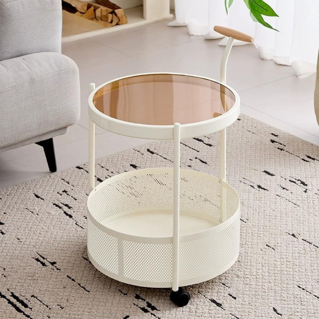 Round Storage Side Table