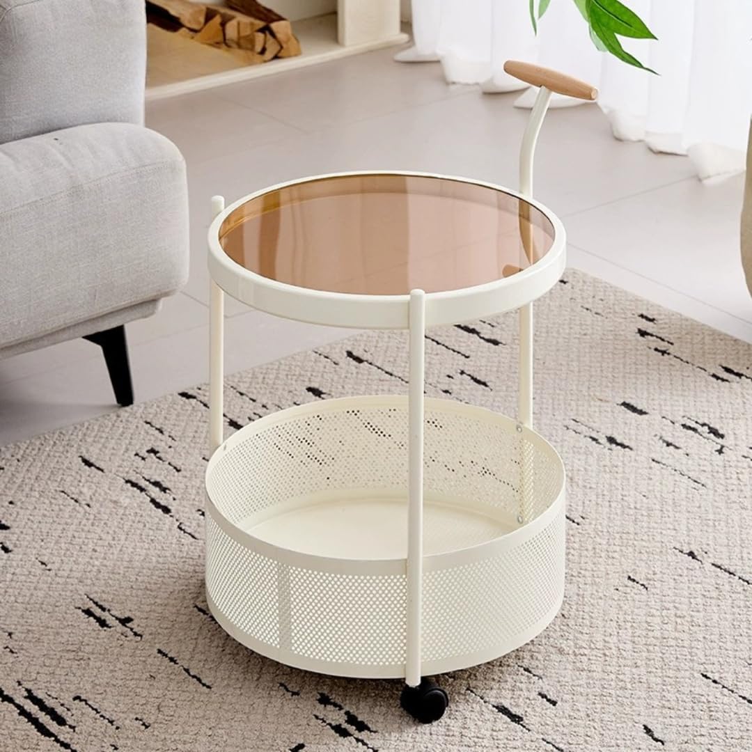 Round Storage Side Table