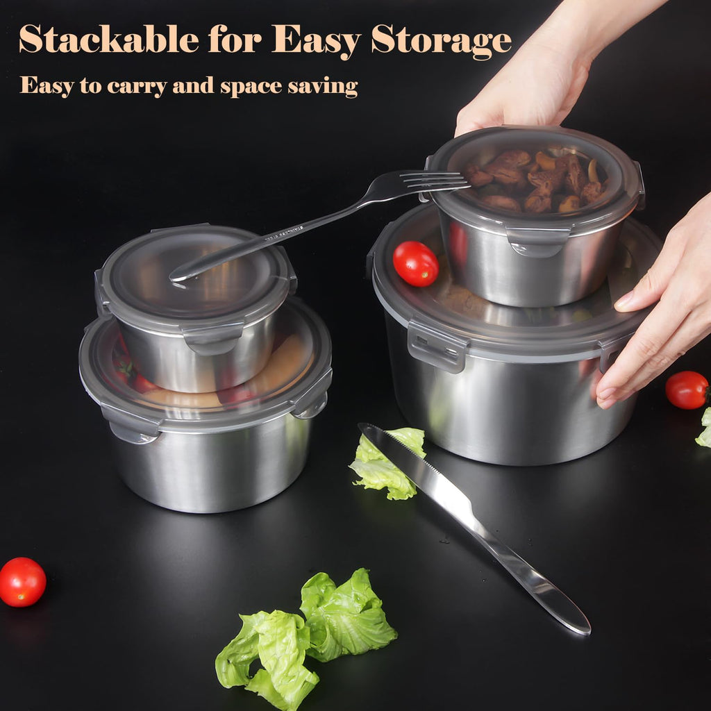 Stainless Steel Containers with Lid