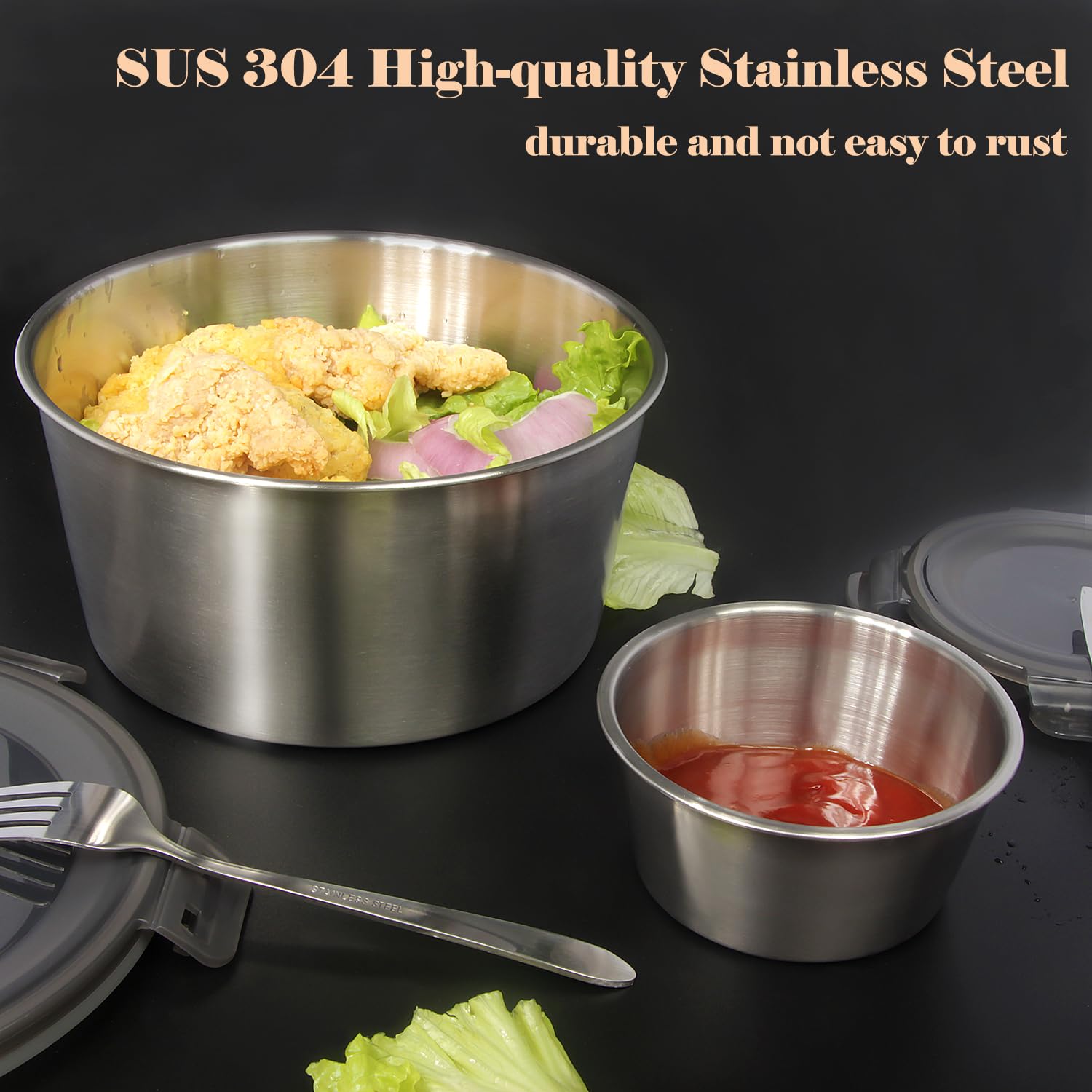 Stainless Steel Containers with Lid