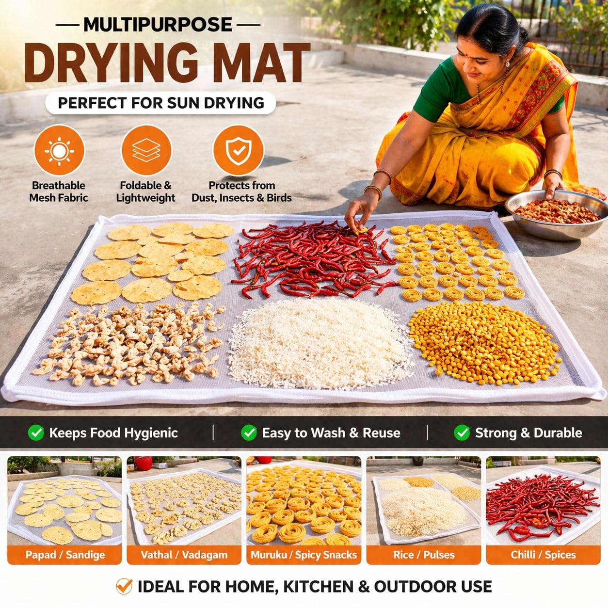 Multipurpose Sun Drying Cloth