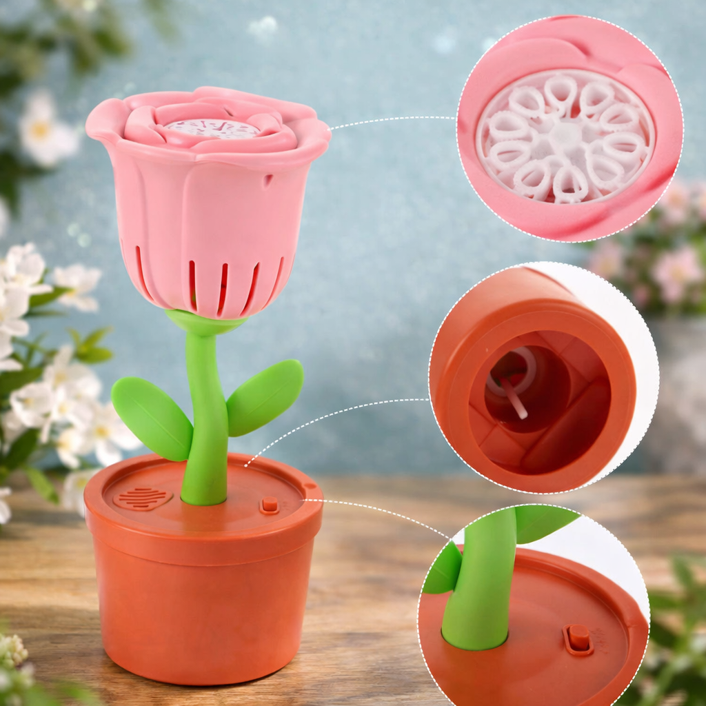 Rose Bubble Blower With Light