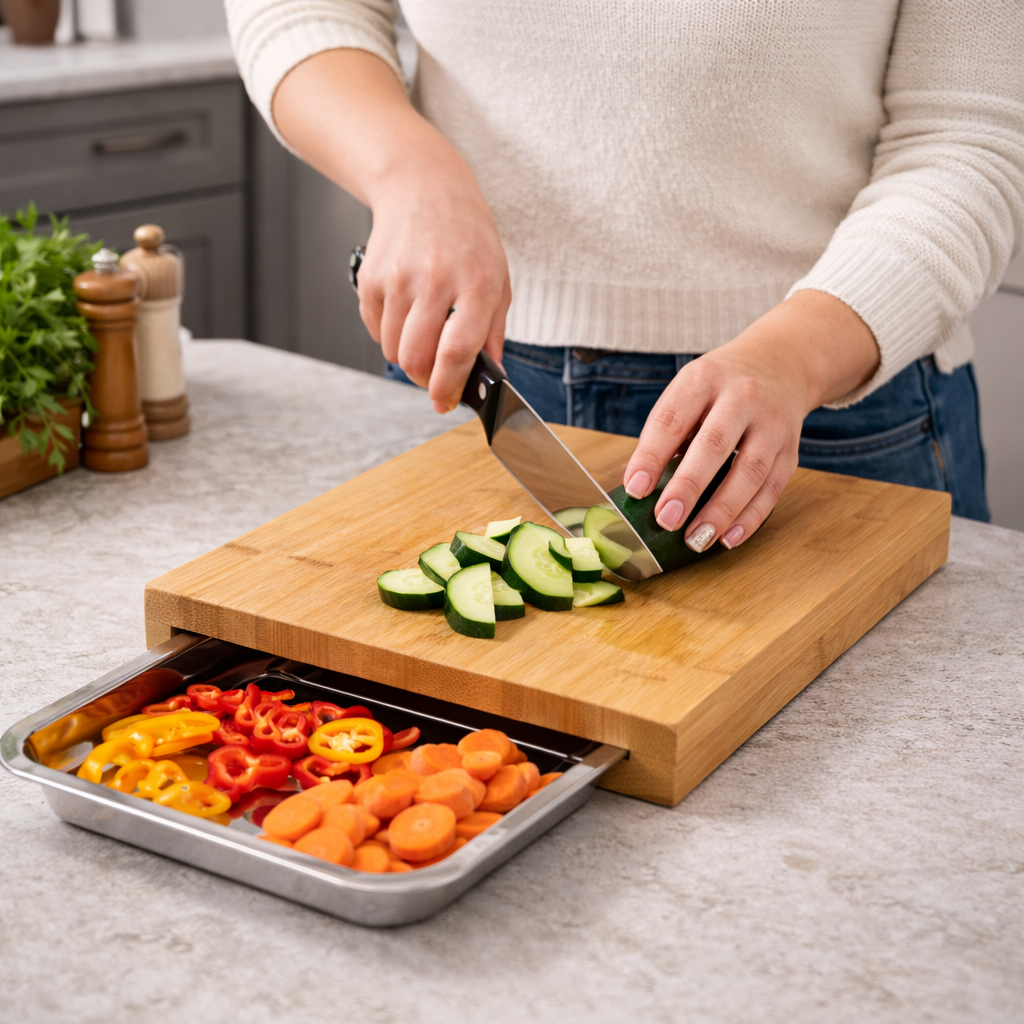 Sliding Tray Chopping Board