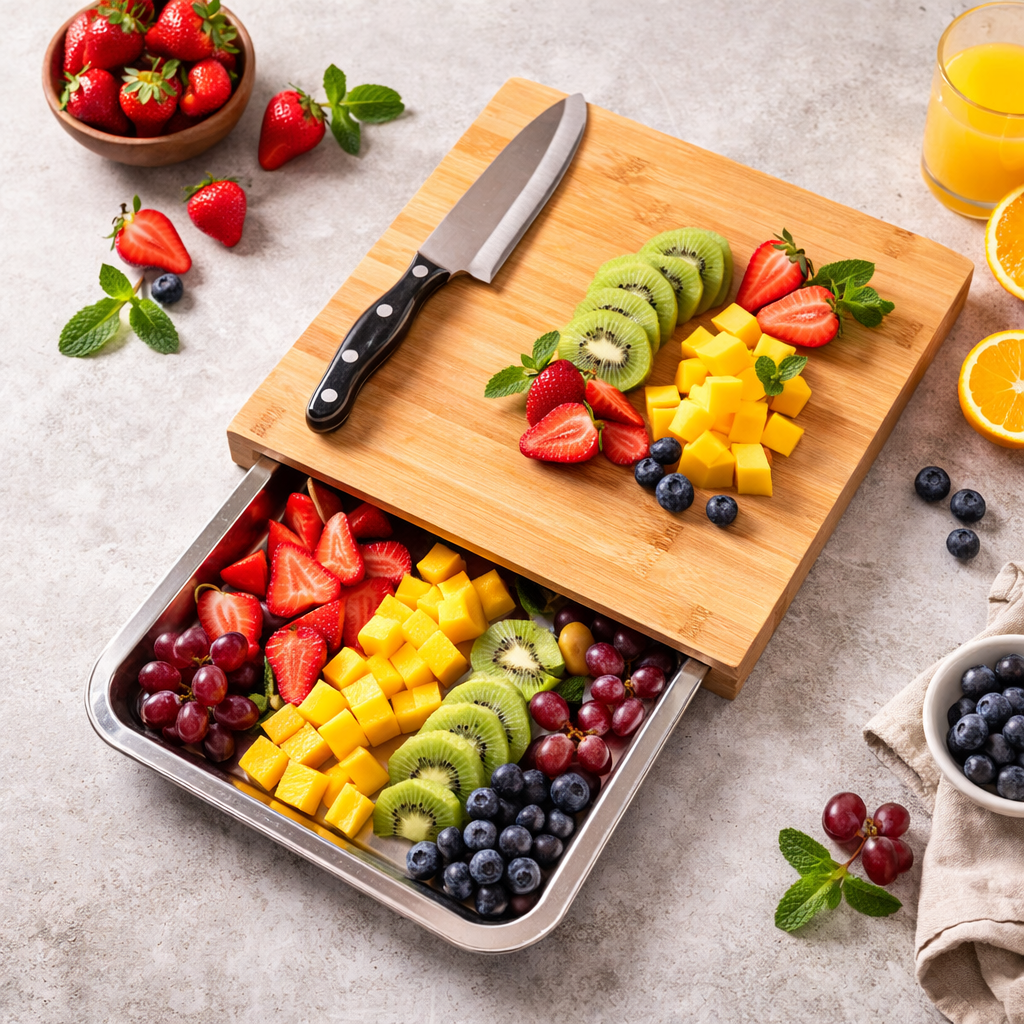 Sliding Tray Chopping Board