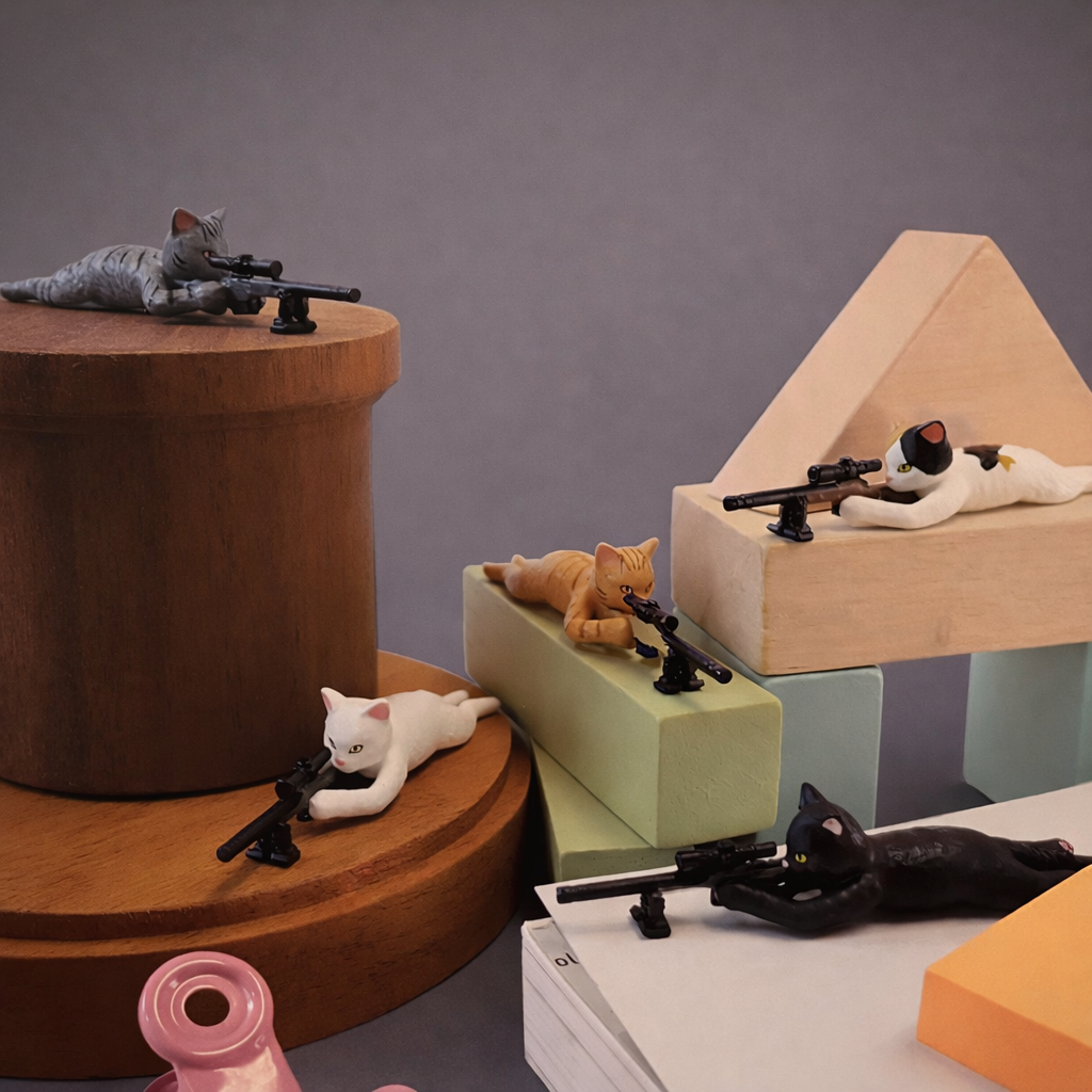 Sniper Cat Action Figurines