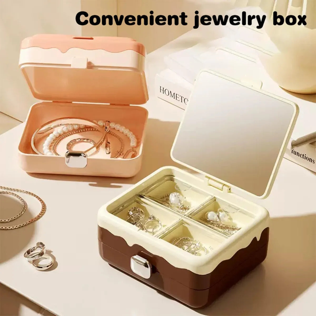 Mini Jewelry Storage Box with Mirror