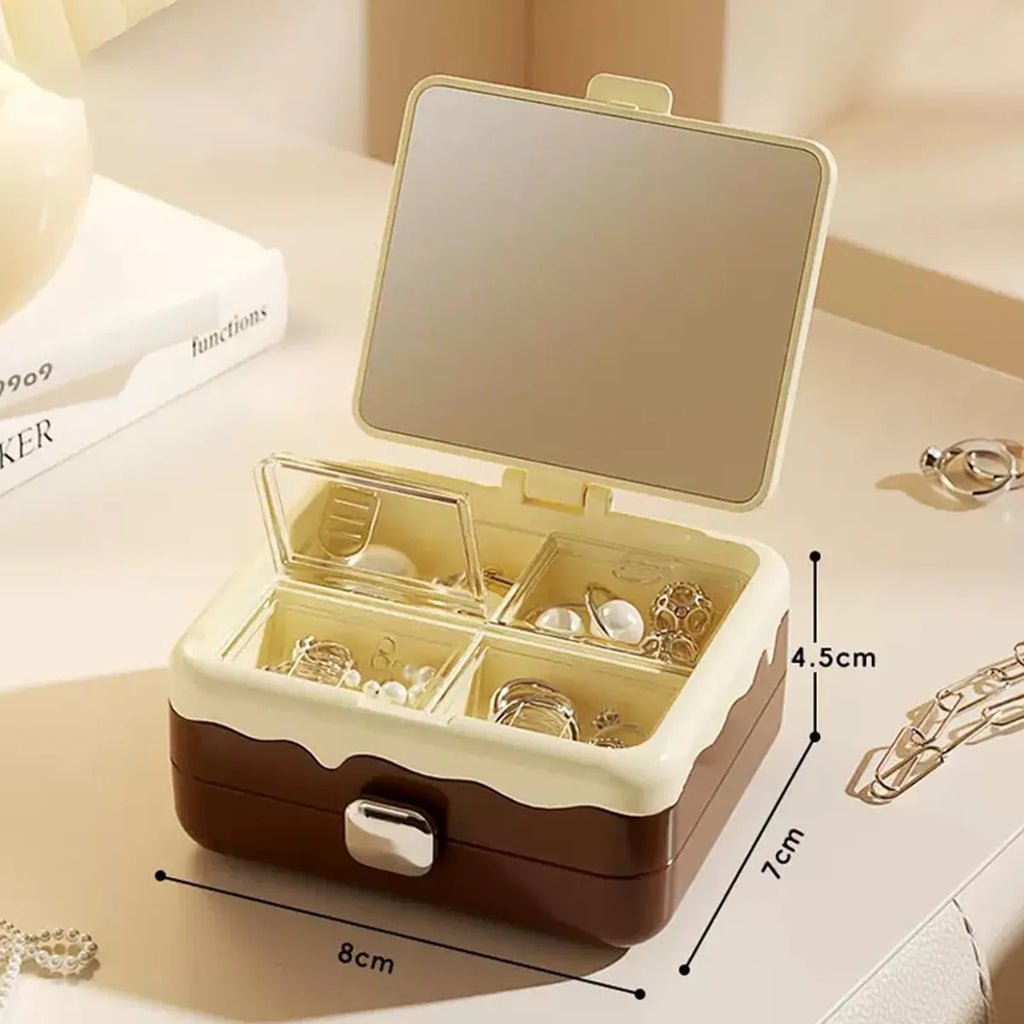 Mini Jewelry Storage Box with Mirror