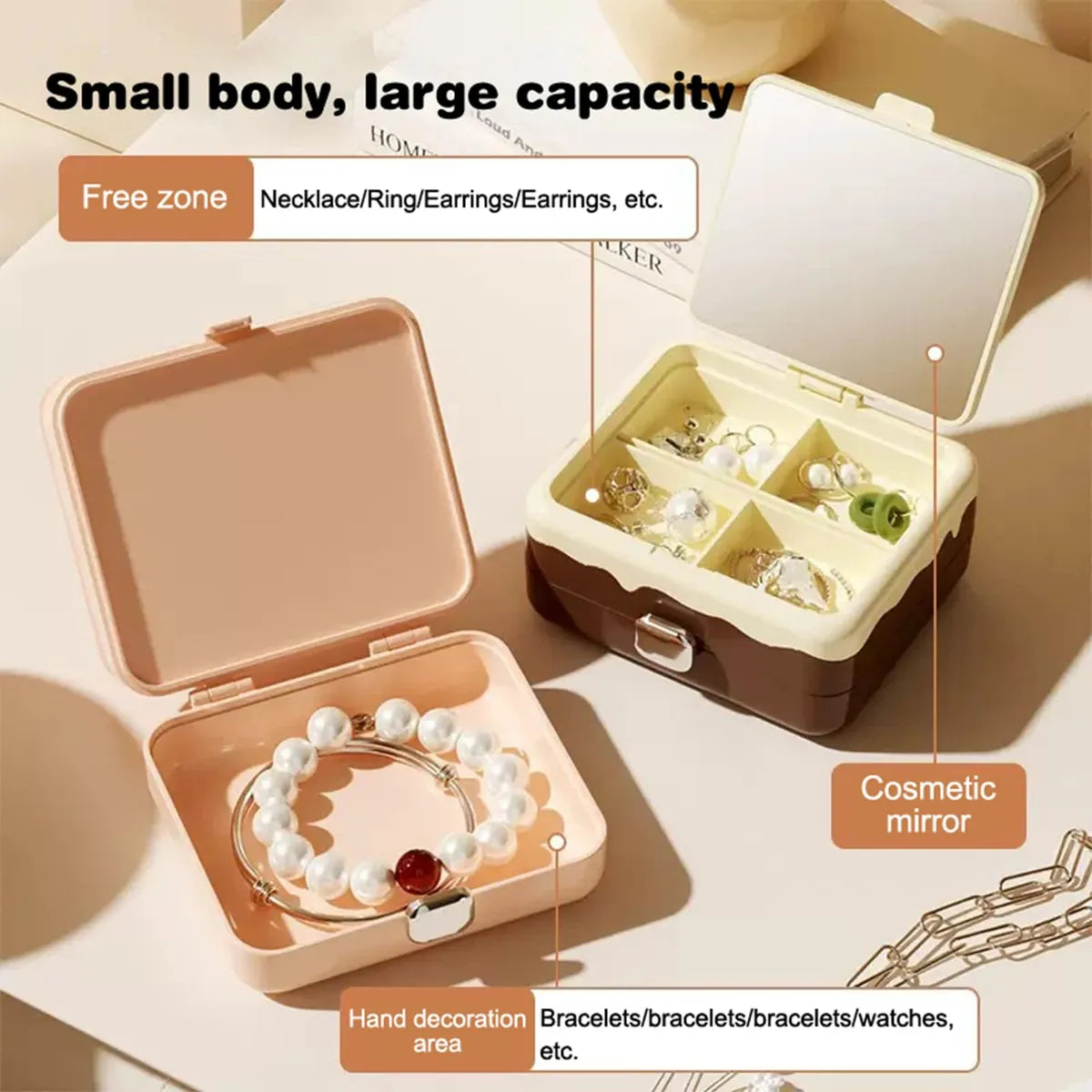 Mini Jewelry Storage Box with Mirror
