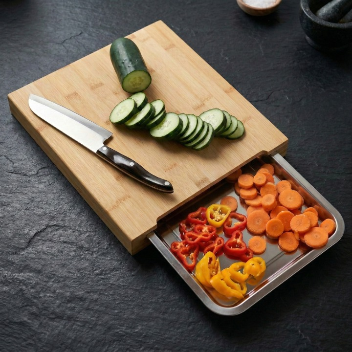 Sliding Tray Chopping Board