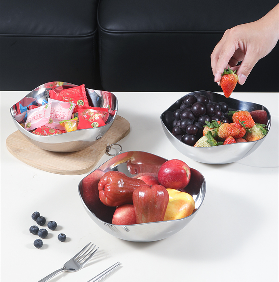 Curved Steel Serving Bowls