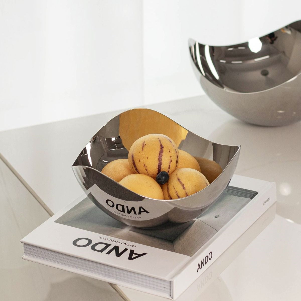 Curved Steel Serving Bowls