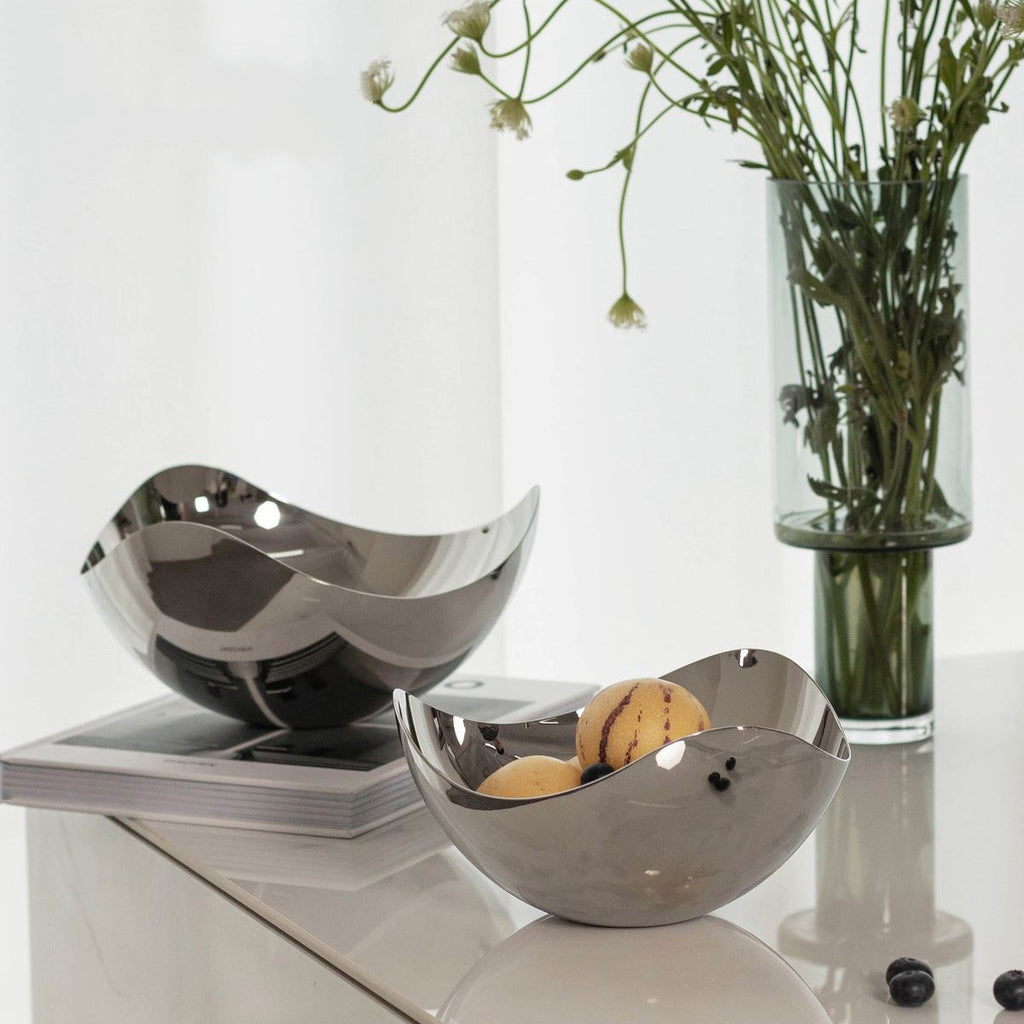 Curved Steel Serving Bowls
