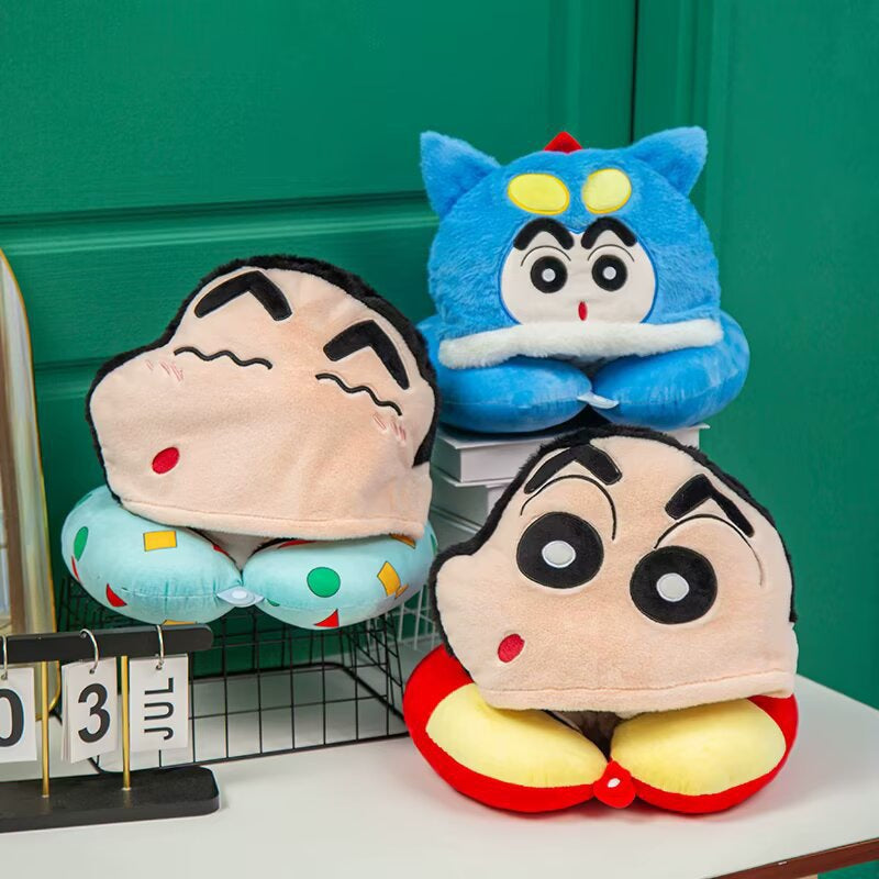 Shinchan Travel Pillow With Hood