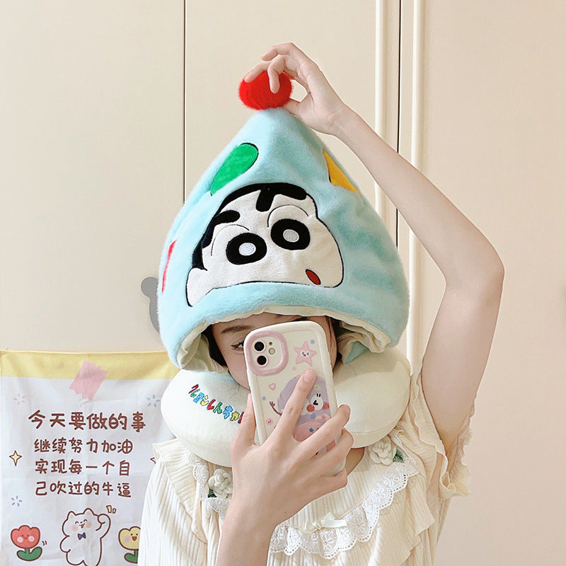 Shinchan Travel Pillow With Hood