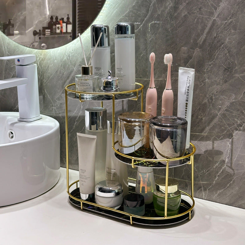 Round Metal Cosmetic Organizer