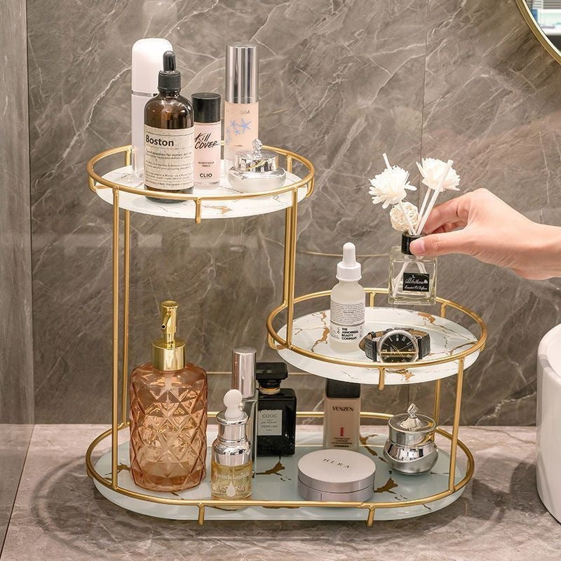 Round Metal Cosmetic Organizer