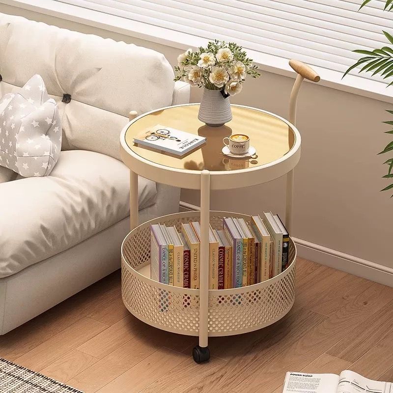 Round Storage Side Table