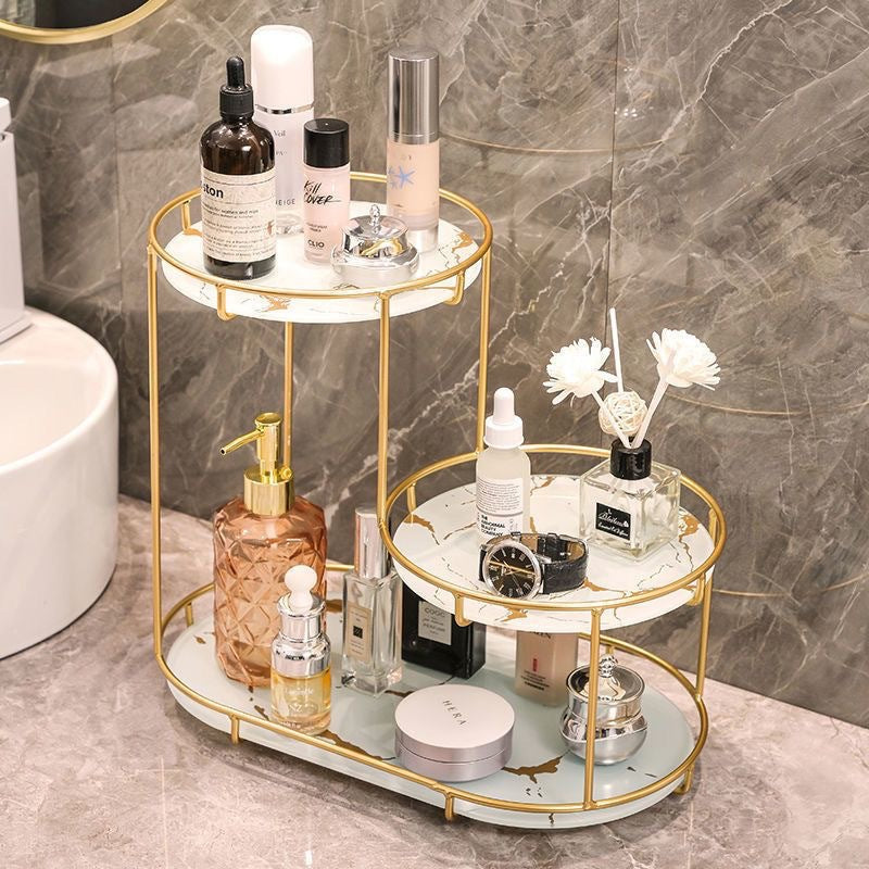 Round Metal Cosmetic Organizer
