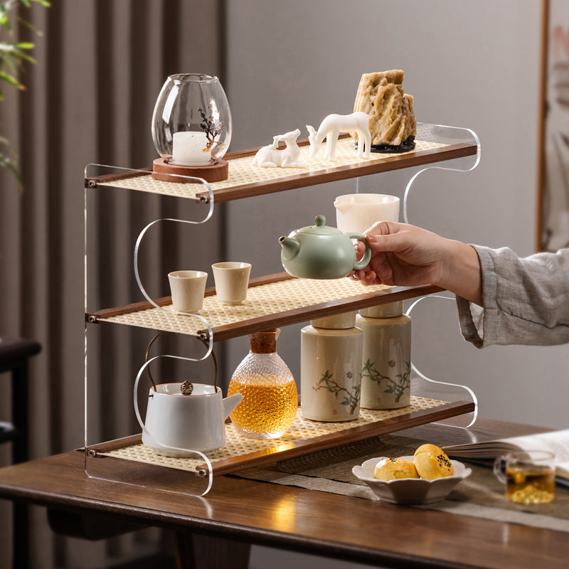 Bamboo Cup Organizer Rack