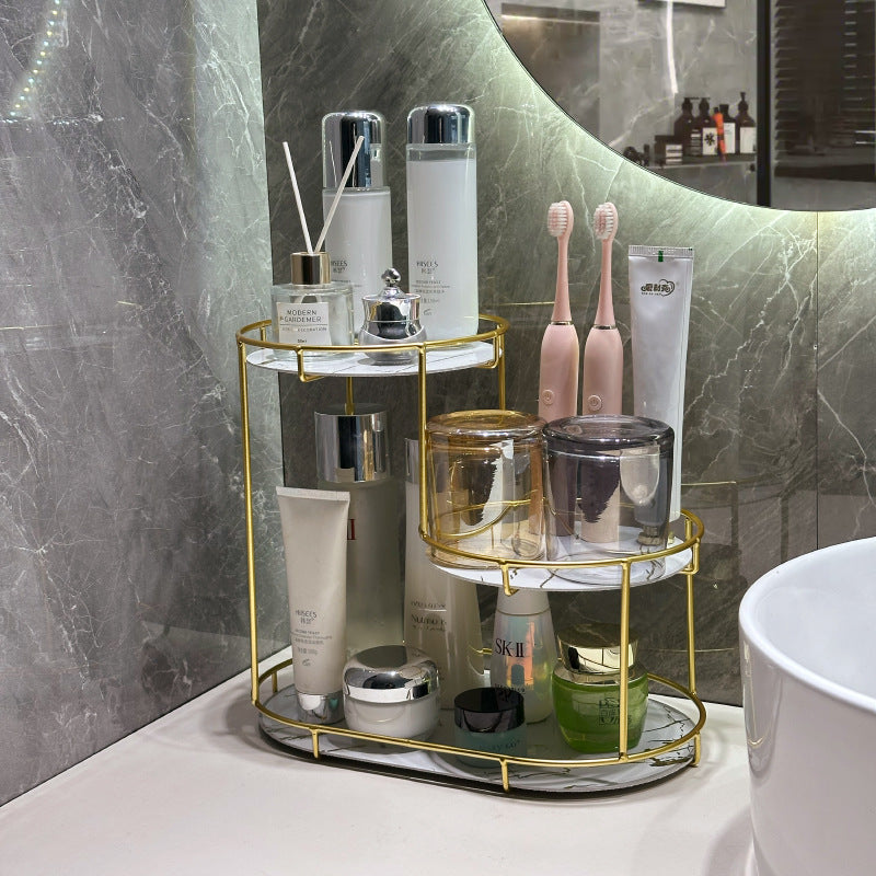 Round Metal Cosmetic Organizer