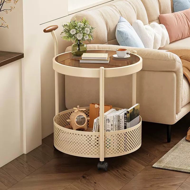 Round Storage Side Table