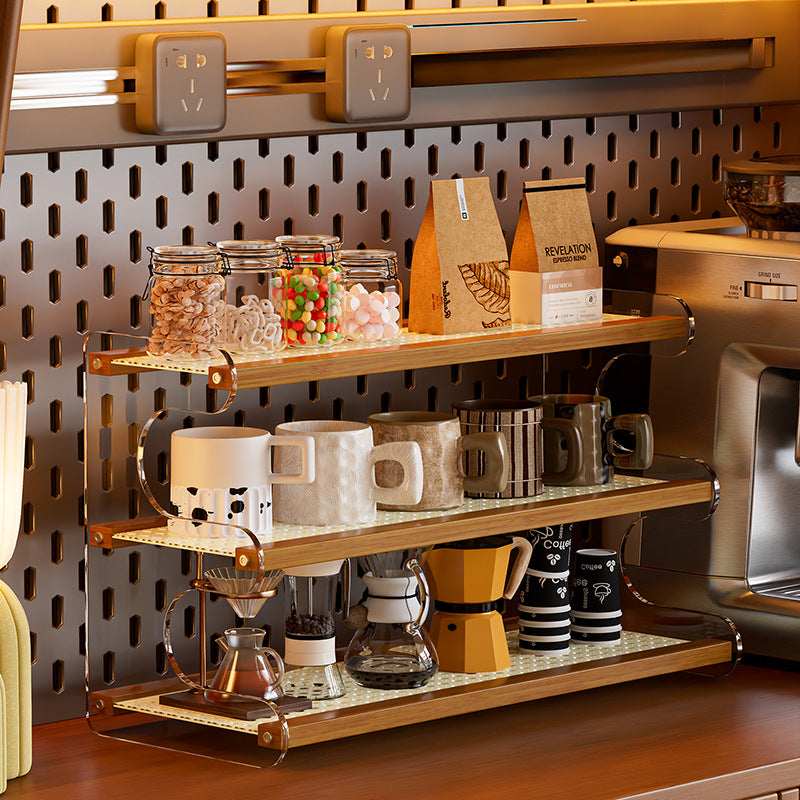 Bamboo Cup Organizer Rack