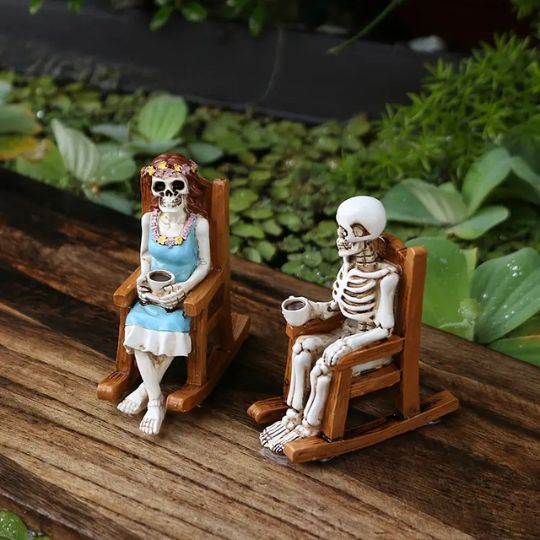 Chair Skeleton Figurines