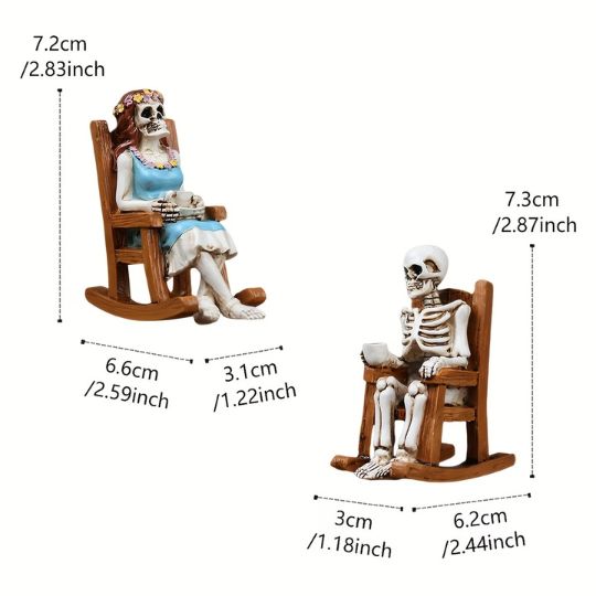 Chair Skeleton Figurines
