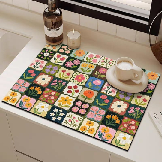 Floral Patchwork Home Mat
