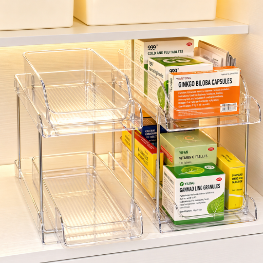 Acrylic Pull-Out Organizer Rack