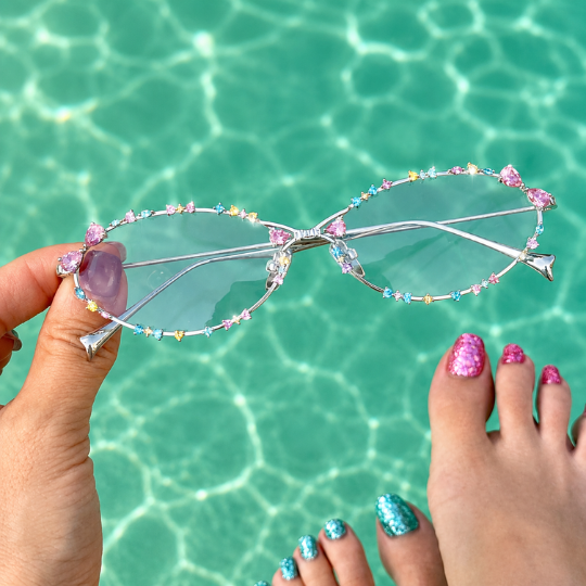 Crystal Oval Glasses