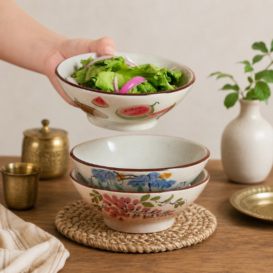 Ivory Bloom Serving Bowls