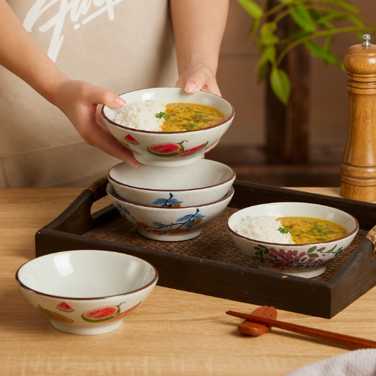 Ivory Bloom Serving Bowls