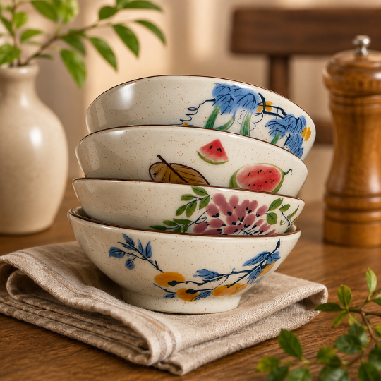 Ivory Bloom Serving Bowls