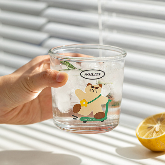 Happy Day Cartoon Glass Cups