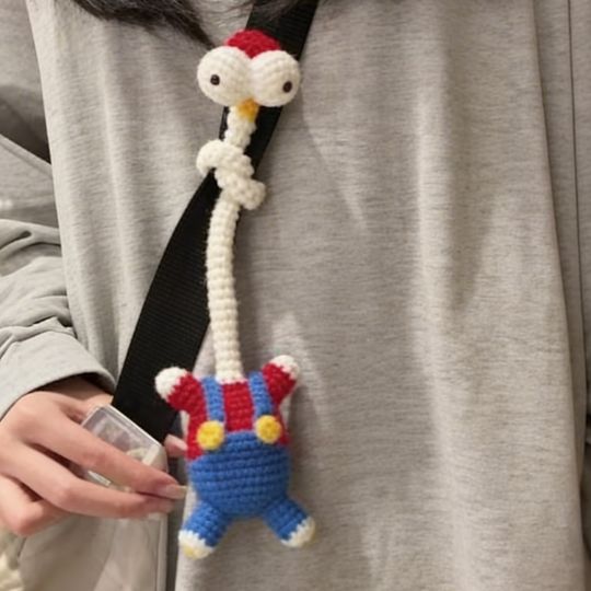Crochet Mario Chicken Charm