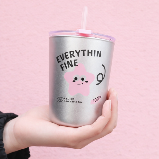 Cute Pink Cup with Lid