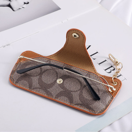 Leather sunglass Holder with Keychain