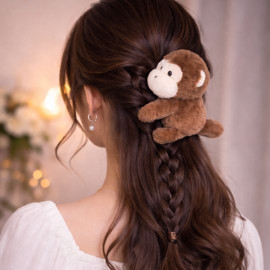 Plush Monkey Hair Clip
