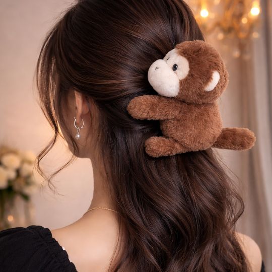 Plush Monkey Hair Clip