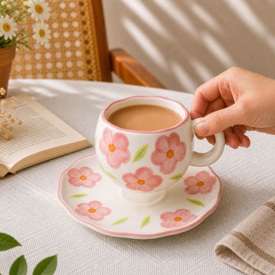 Bloom Ceramic Cup & Saucer